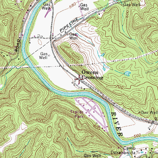 Topographic Map of Owens Crossing, WV