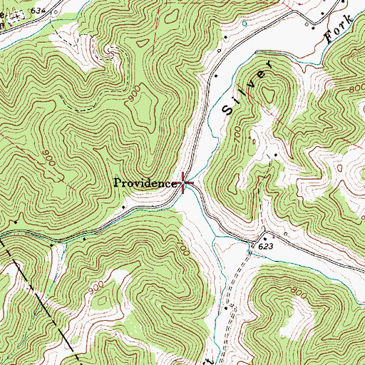 Topographic Map of Providence, WV