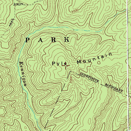 Topographic Map of Pyle Mountain, WV