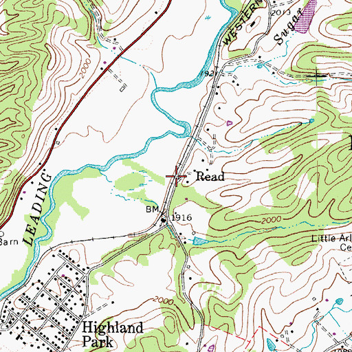 Topographic Map of Read, WV