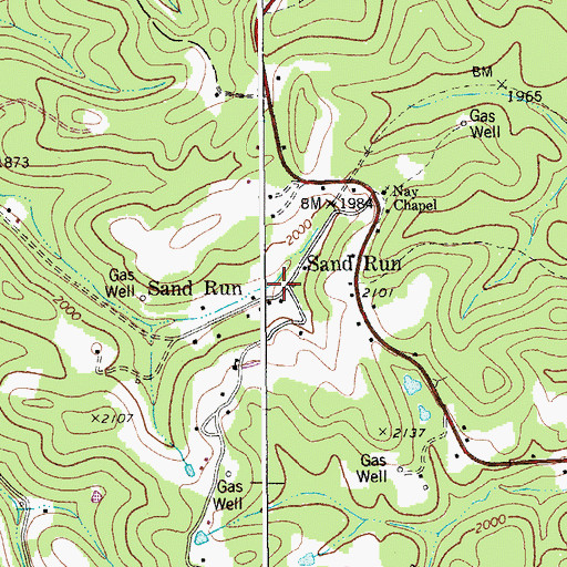 Topographic Map of Sand Run, WV