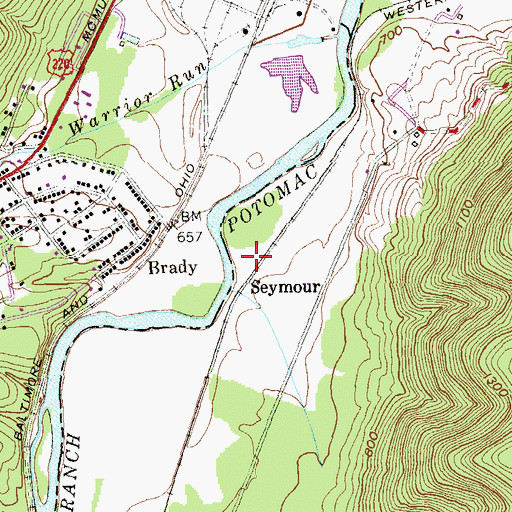 Topographic Map of Seymour, WV