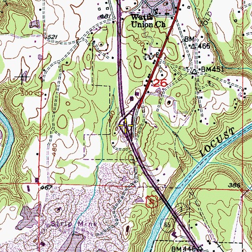 Topographic Map of Interchange 280, AL
