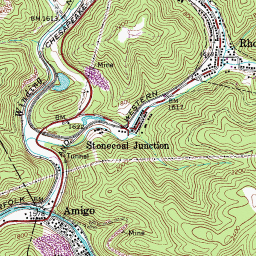 Topographic Map of Stonecoal Junction, WV