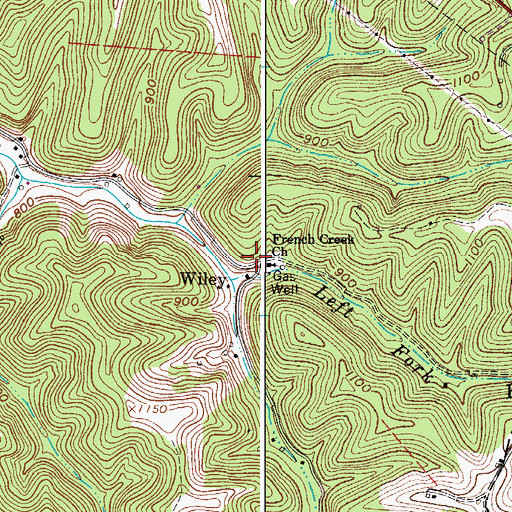 Topographic Map of Wiley, WV