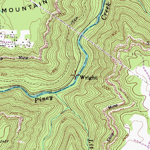 Topographic Map of Wright, WV