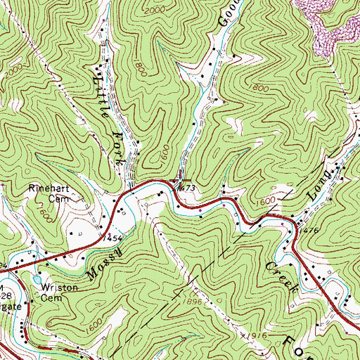 Topographic Map of Goode Hollow, WV