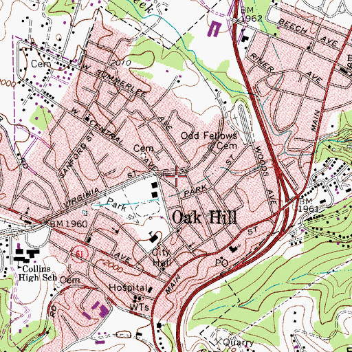 Topographic Map of Church of God (historical), WV