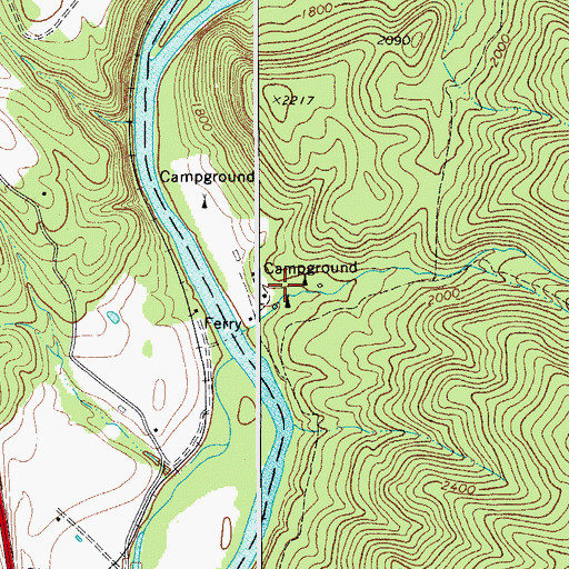 Topographic Map of Camp Alleghany, WV