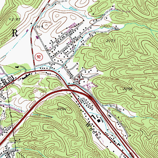 Topographic Map of Pleasant Valley School (historical), WV