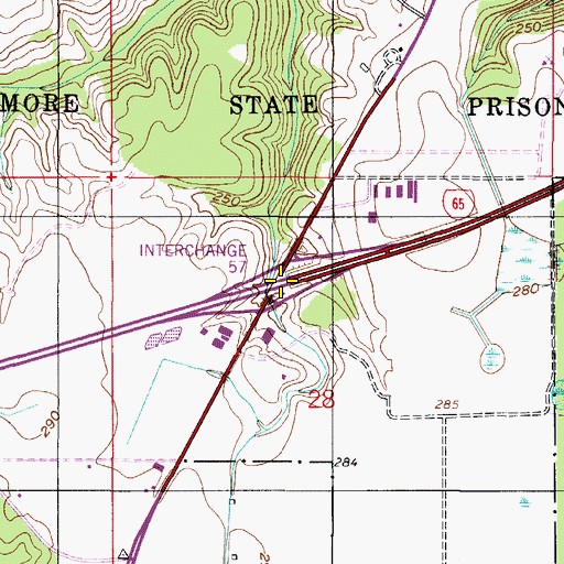 Topographic Map of Interchange 57, AL