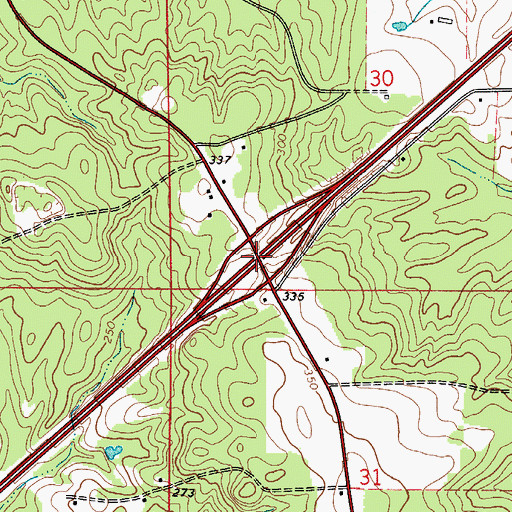 Topographic Map of Exit 77, AL