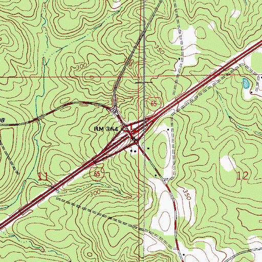 Topographic Map of Exit 83, AL