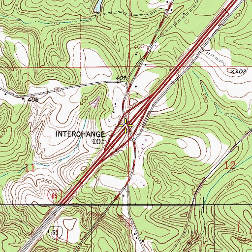 Topographic Map of Exit 101, AL
