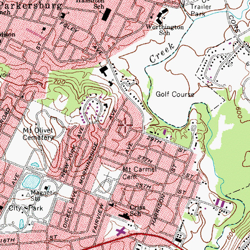Topographic Map of Fairview Heights, WV