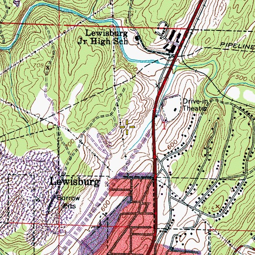 Topographic Map of Interchange 266, AL