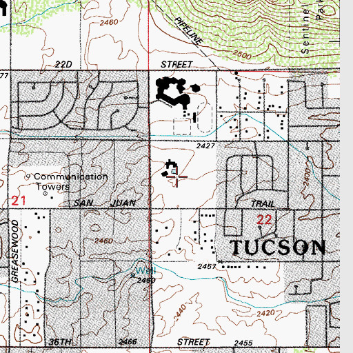 Topographic Map of San Juan Park, AZ