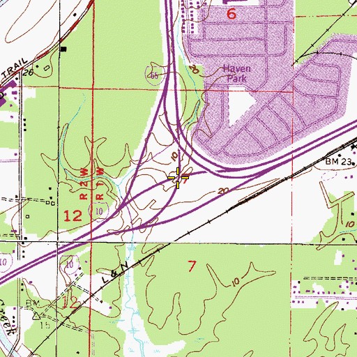Topographic Map of Interchange 20, AL