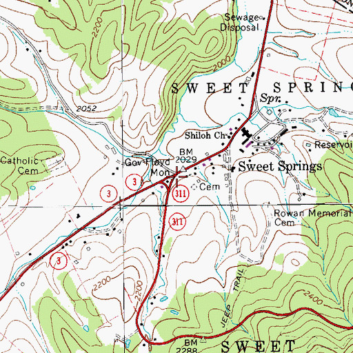 Topographic Map of Lynnside Historic District, WV