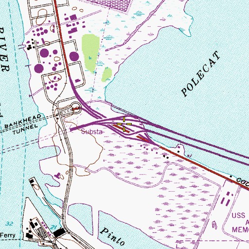 Topographic Map of Interchange 27, AL
