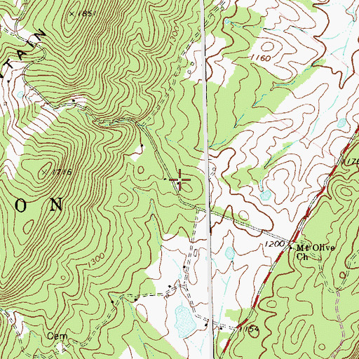 Topographic Map of Rosedale School (historical), WV