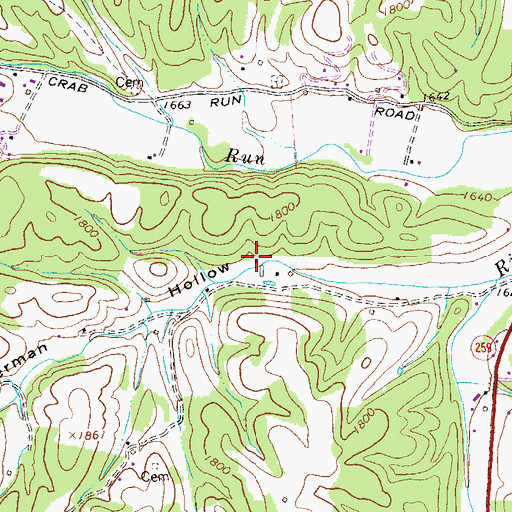 Topographic Map of Caldwell School (historical), WV