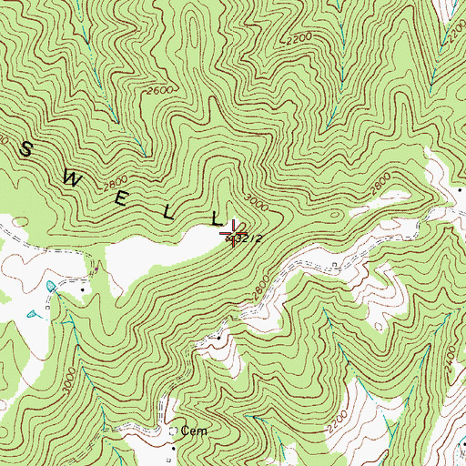 Topographic Map of Big Swell Mountain, WV