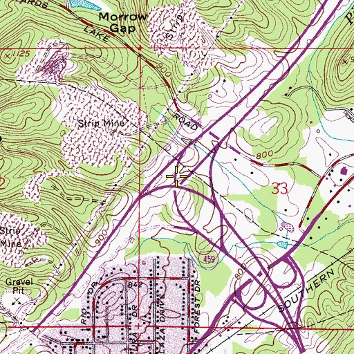 Topographic Map of Interchange 137, AL