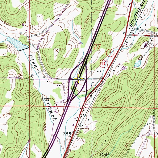 Topographic Map of Interchange 148, AL