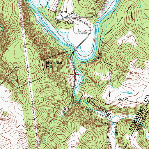 Topographic Map of Lick School (historical), WV