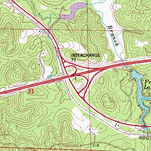 Topographic Map of Interchange 79, AL