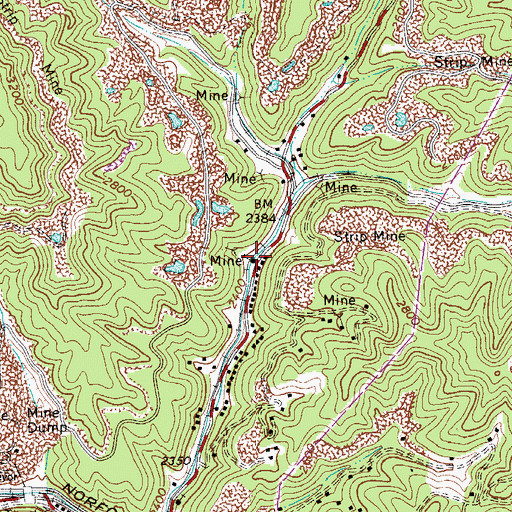 Topographic Map of McComas High School (historical), WV