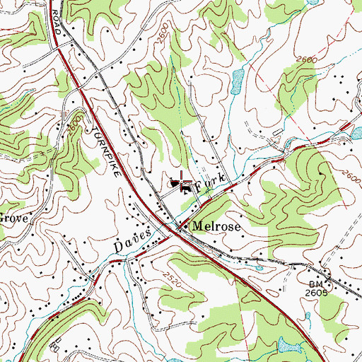 Topographic Map of Melrose Presbyterian Church, WV