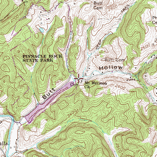 Topographic Map of Mount Herman Cemetery, WV