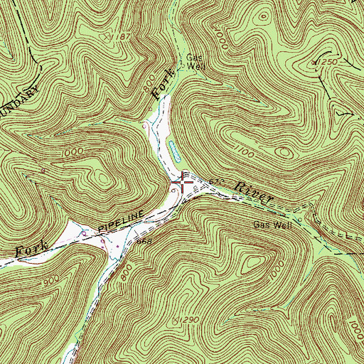 Topographic Map of Fork Creek Public Hunting Area Dam, WV