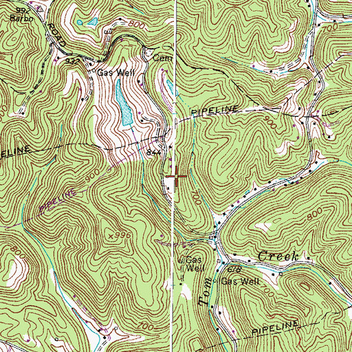 Topographic Map of Lakeview Fishing Lake Dam, WV