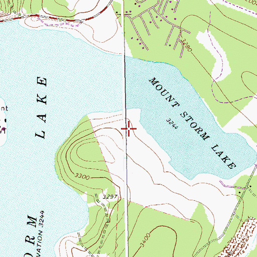 Topographic Map of Mount Storm Power Station Dam, WV