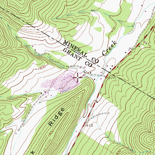 Topographic Map of New Creek Structure 12 Dam, WV