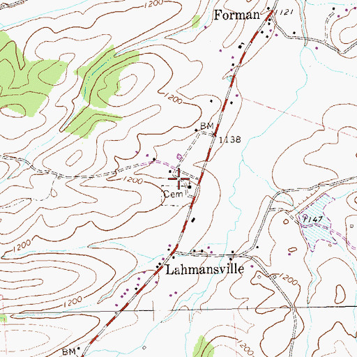 Topographic Map of Patterson Creek Structure Three Dam, WV