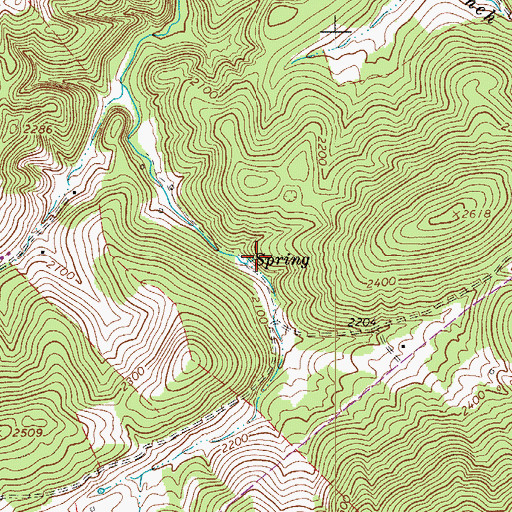 Topographic Map of Big Spring, WV