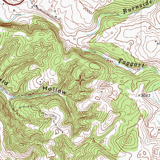 Topographic Map of Monroe County, WV