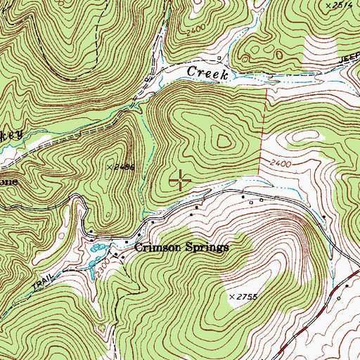 Topographic Map of Turkey Creek Springs, WV