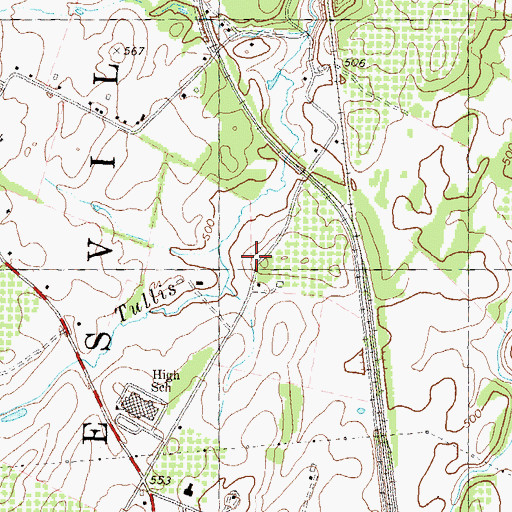 Topographic Map of Fort Hill Spring, WV