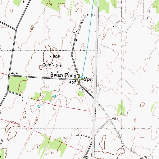 Topographic Map of Swan Pond Spring, WV