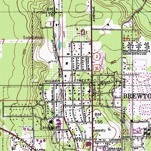 Topographic Map of Saint Stephens Episcopal Church, AL