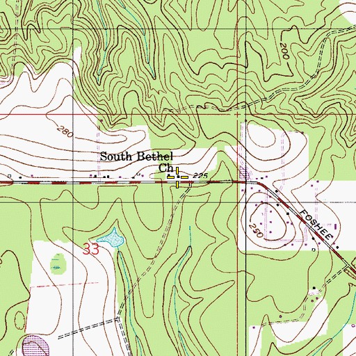 Topographic Map of South Bethel Church of God, AL