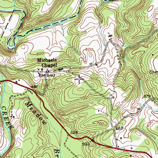 Topographic Map of Michael Farm Spring, WV