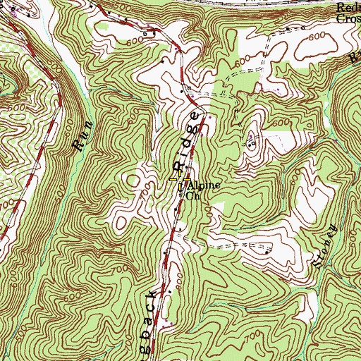 Topographic Map of Alpine Cemetery, WV