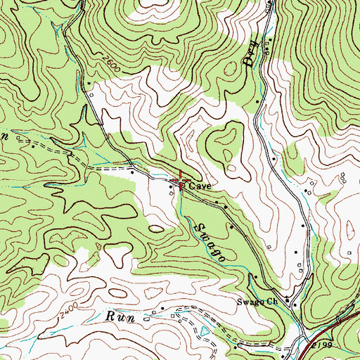 Topographic Map of Cave Spring, WV