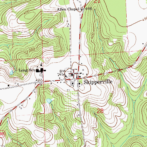 Topographic Map of Skipperville United Methodist Church, AL